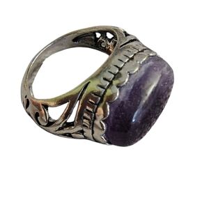 Amethyst Silver Ring Women's Size 7